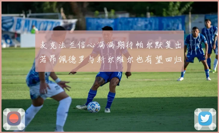 麦克法兰信心满满期待帕尔默复出若昂佩德罗与科尔维尔也有望回归